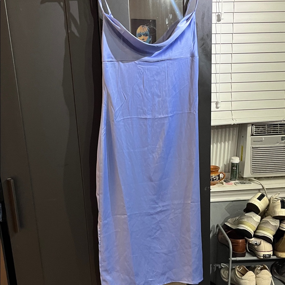 WeWoreWhat Light Blue Satin Dress